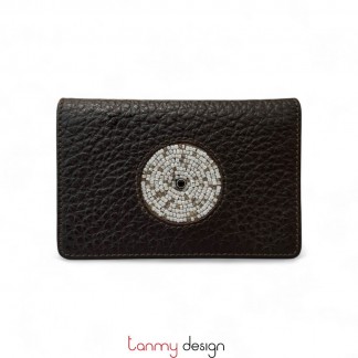 Ví da đựng card Doreen nâu 11*1*7,5 cm